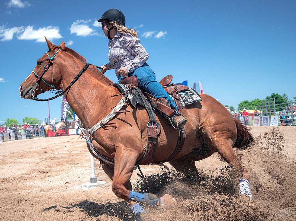 Fourth of July in Cody Wyoming: Your Complete 2026 Guide 2 Barrel racer making a tight turn at the Cody Stampede Rodeo in Cody Wyoming