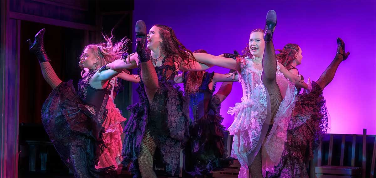 Fourth of July in Cody Wyoming: Your Complete 2026 Guide 6 Dancers performing in the Wild West Spectacular Musical at the historic Cody Theatre in Cody Wyoming